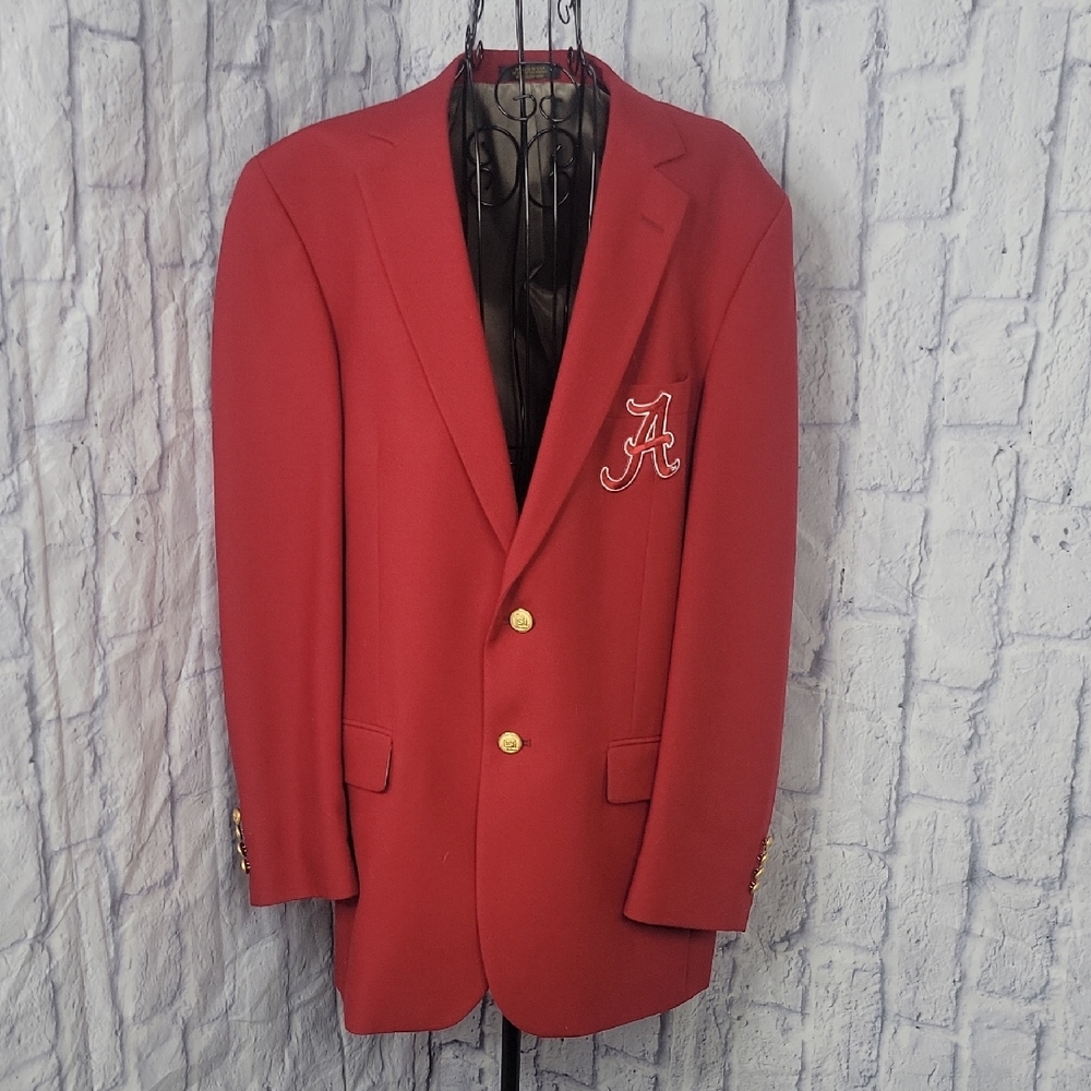 Hardwick Alabama Crimson‎ Tide Blazer Red Gold Buttons NCAA Roll Tide 42L